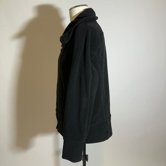 Calvin Klein Performance Black Fleece Jacket Zip Womens Size Medium M Quick Dry - Picture 5 of 12